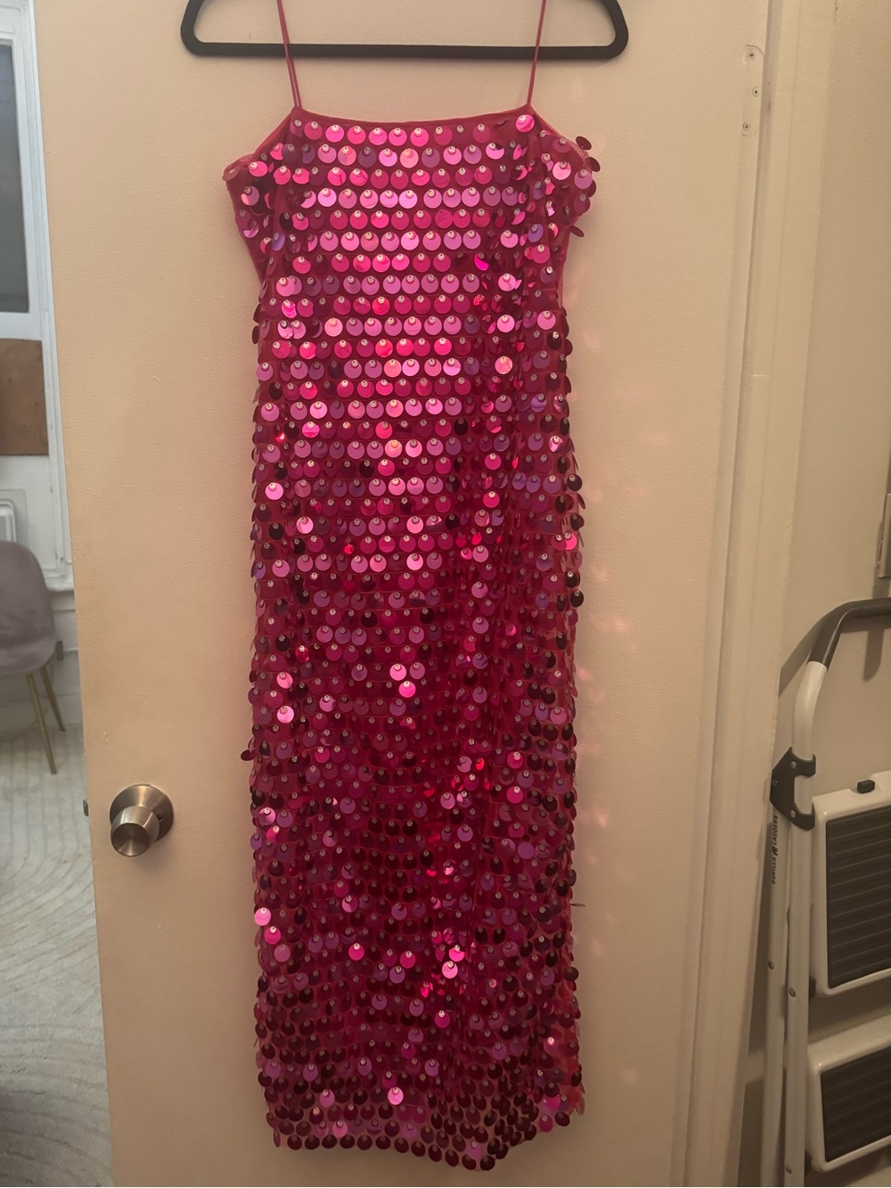 Girls' Pink Sequin Slip Dress